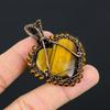 Heart Shape Tiger Eye Gemstone Handmade Copper Wire Wrap Jewelry Pendant For Love