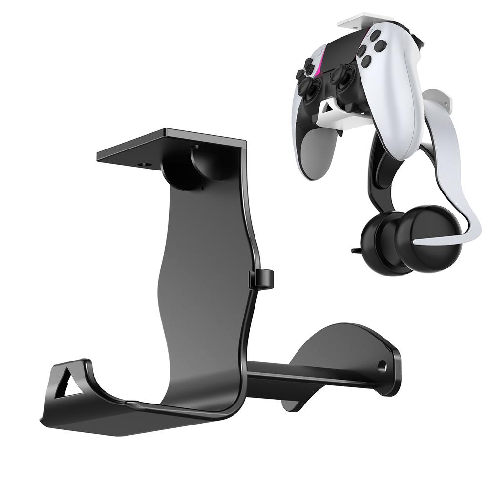 Under Desk/Wall Mount Universal Game Controller Mount Holder Hanger with Headset Stand Wall Rack Wall Mount Wall Hanger For