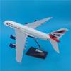 36CM Skala A380 British Airways Flyselskap Modell Landingsunderstell Støpt Resin Fly Samling Utstilling Gaver Kontortilbehør