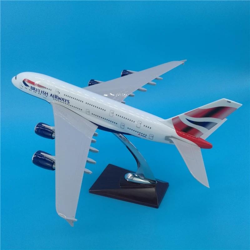 36CM Maßstab A380 British Airways Airlines Modell Fahrwerk Diecast Resin Flugzeug Sammlung Ausstellung Geschenke Bürozubehör