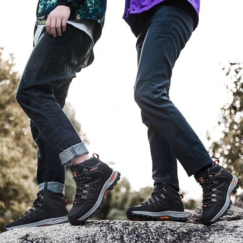 Herren-Winter-Lederstiefel, modische High-Top-Wanderschuhe, verschleißfeste, leichte Wanderschuhe