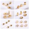 14K Gold Plated Hollow Spacer Beads Brass Metal Inlaid Zircon Jewelry Making Beads High Quality Round Beads Wholesale