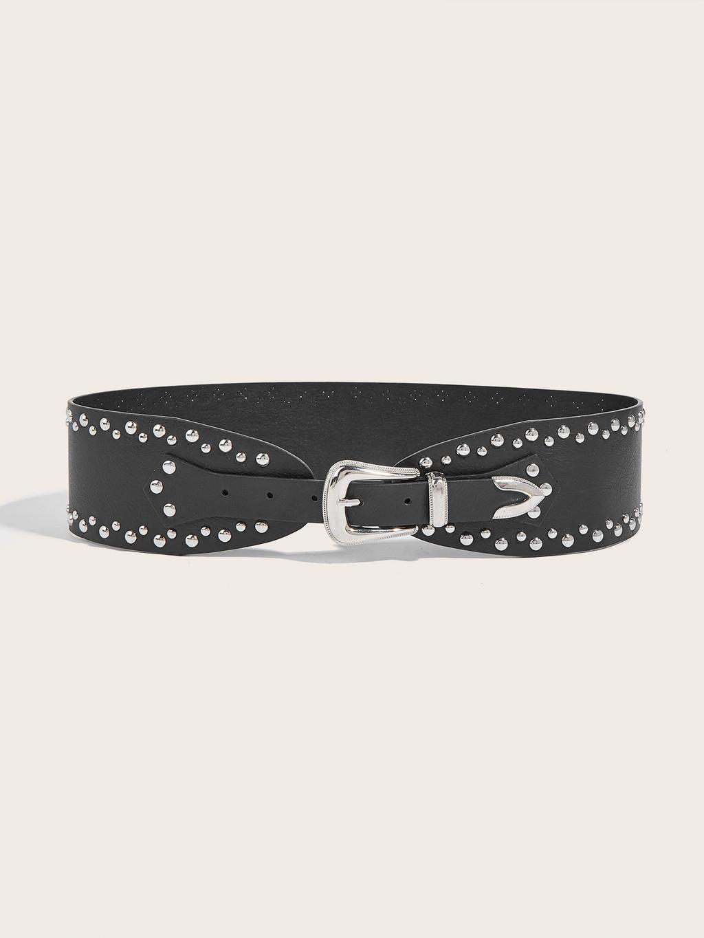

Punk Style Belt With Rivet Studded Design For Fashionable Men And Women чорний