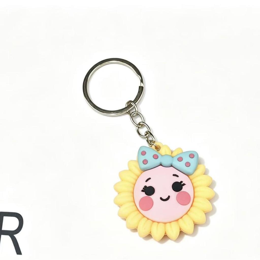 Sunflower Soft PVC Keychain: Inspirational Backpack Charm for Students and Graduation Gift