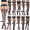 Plus Size Open Crotch Bodystocking with Garter – Sexy Fishnet Pantyhose