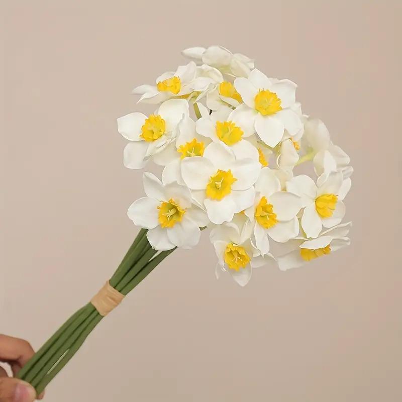 Top Quality DIY Pastoral Style Narcissus Bouquet Fake Flowers Artificial Flowers Living Room Decoration Table Flowers Indoor