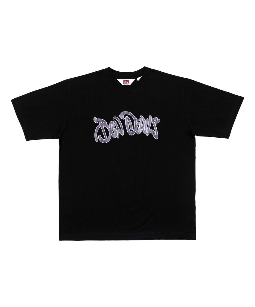 BEN DAVIS Plaid Logo T-Shirt Black