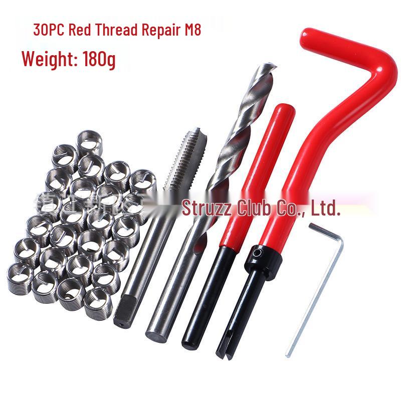 30-Piece Stainless Steel Thread Repair Kit: M5-12 Insert & Tap Tools