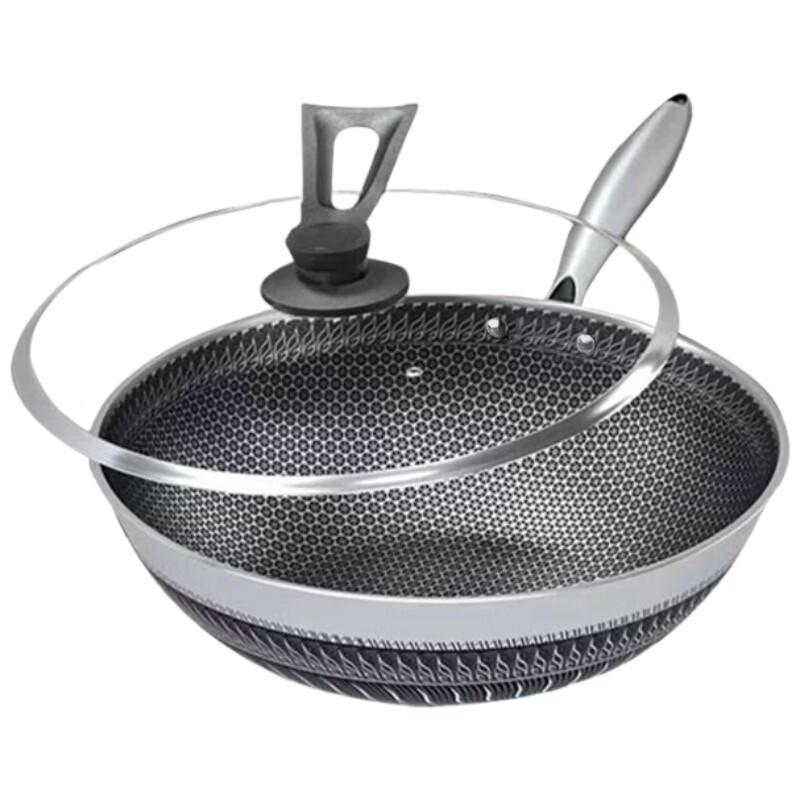 Shangheng 32cm 316 Stainless Steel Honeycomb Wok