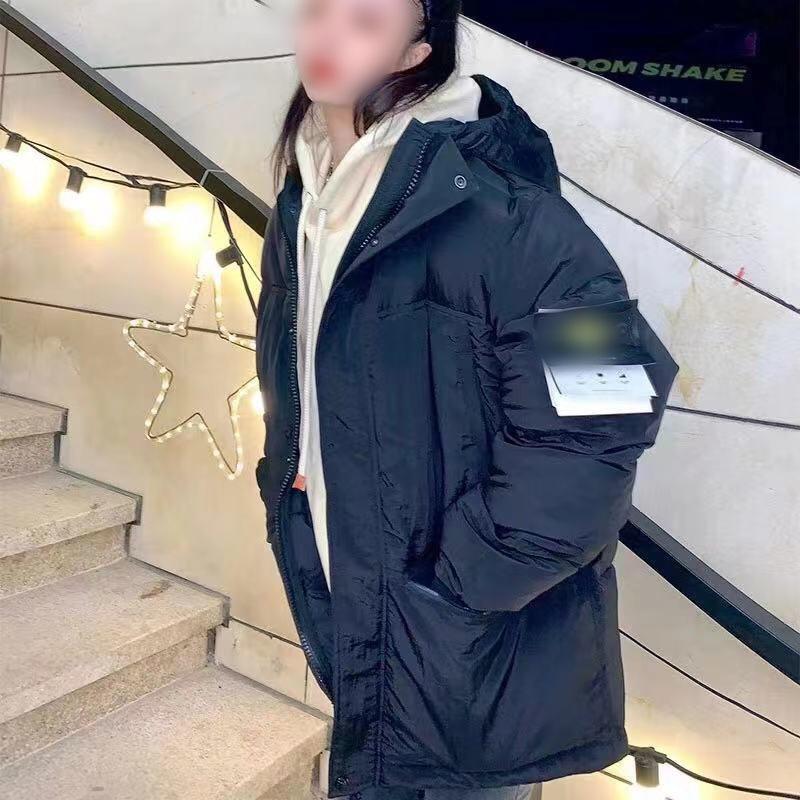 Stone D Winter Kapuzenjacke aus dicker Baumwolle - Colorblock Design für Damen & Herren