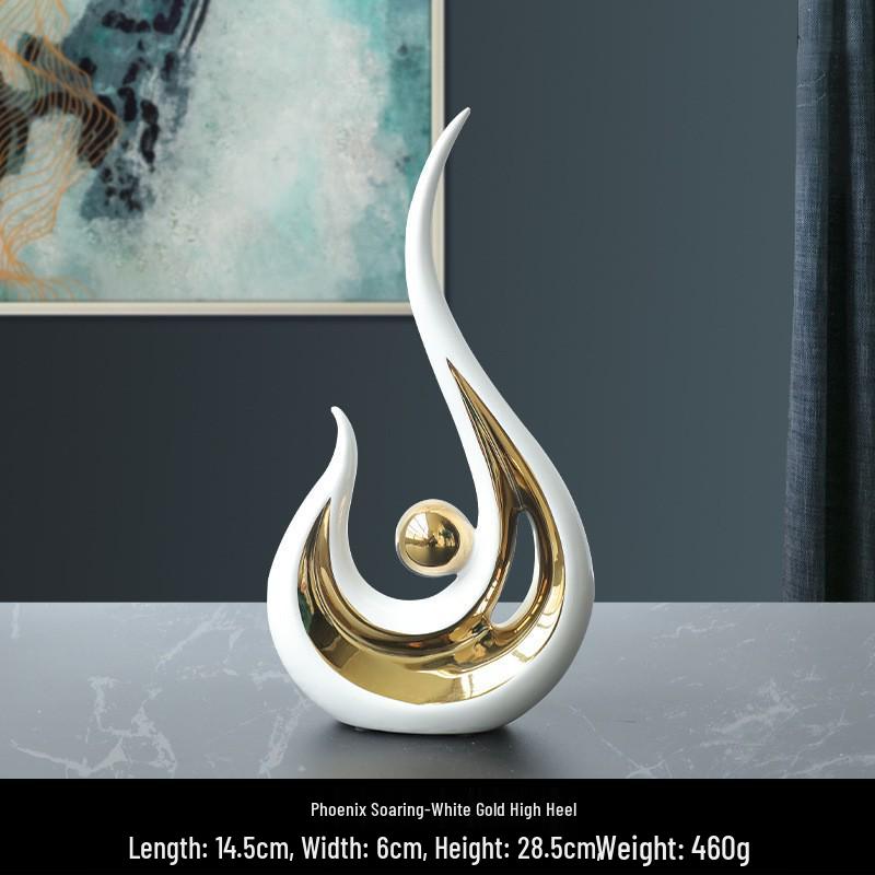 European Ceramic Time Flies Ornament: Elegant Art Decor for Home or Office