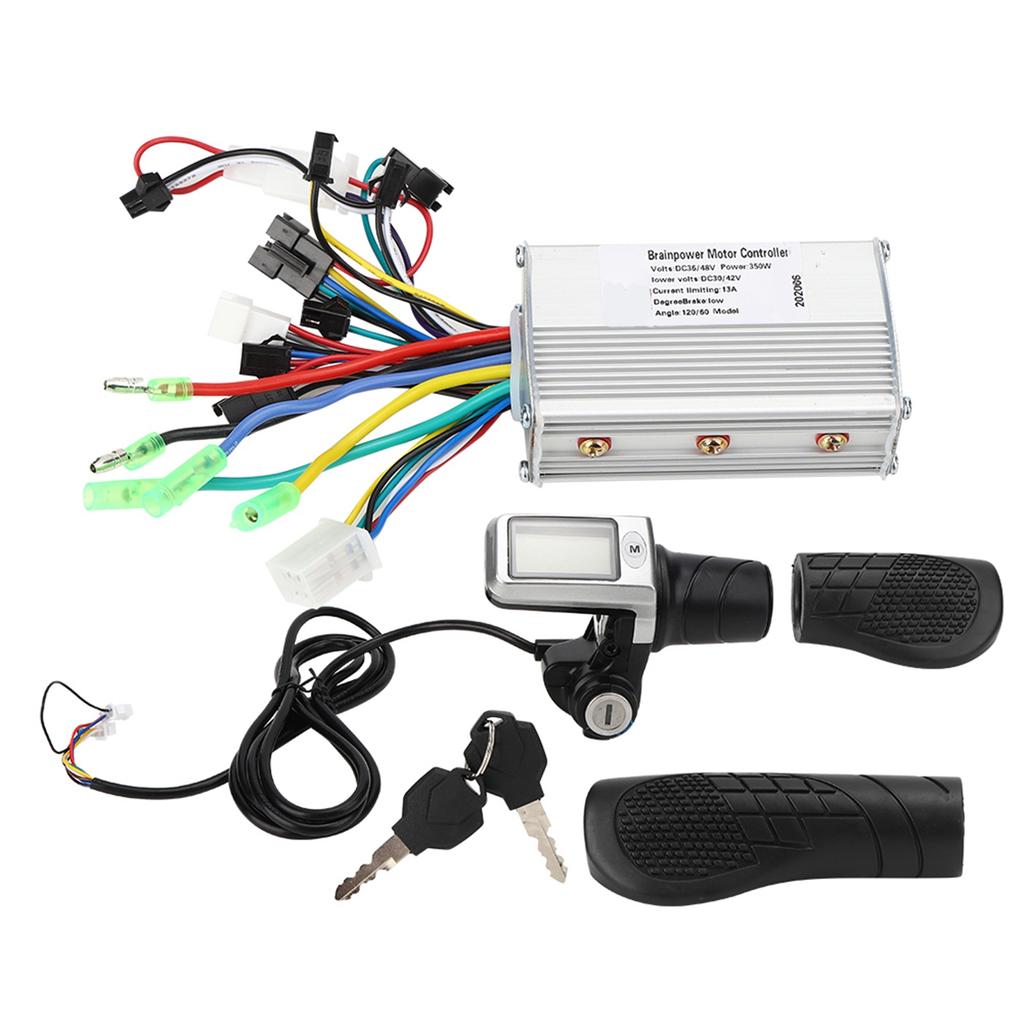 2 In 1 Electric Bicycle Electric Scooter Controller LCD Split Meter Throttle Grip Set
