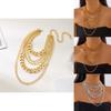 Collier Punk Géométrique Superposé Avec Chaîne Surdimensionnée Pour Femmes Et Hommes