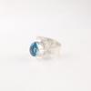 Swiss Blue Topaz Gemstone 925 Sterling Silver Jewelry Handcrafted Wedding Ring RR-63-2