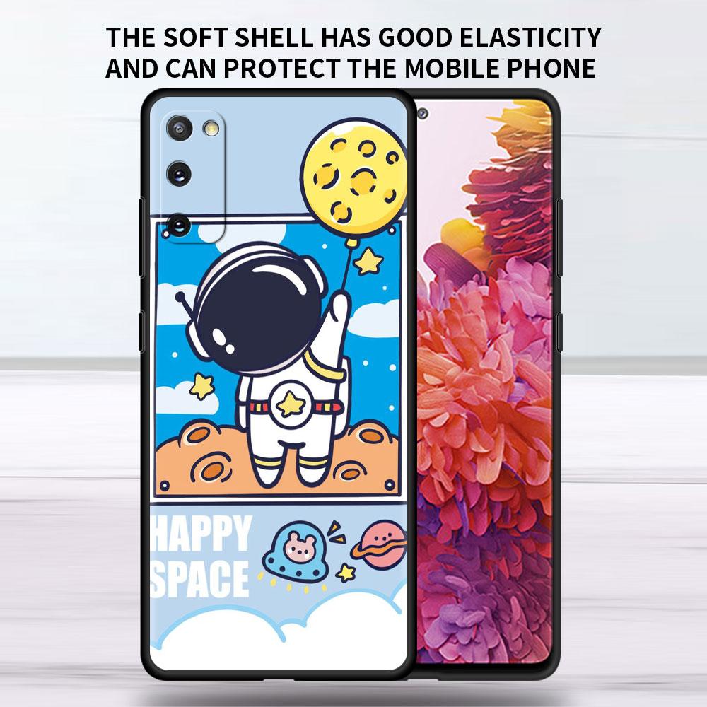 Soft Case For Samsung Galaxy Note 20 Ultra 10 Plus Lite A50 A70 A20 A40 A20e 9 8 A60 A10e Phone Cover Cartoon Cool Astronaut Sac