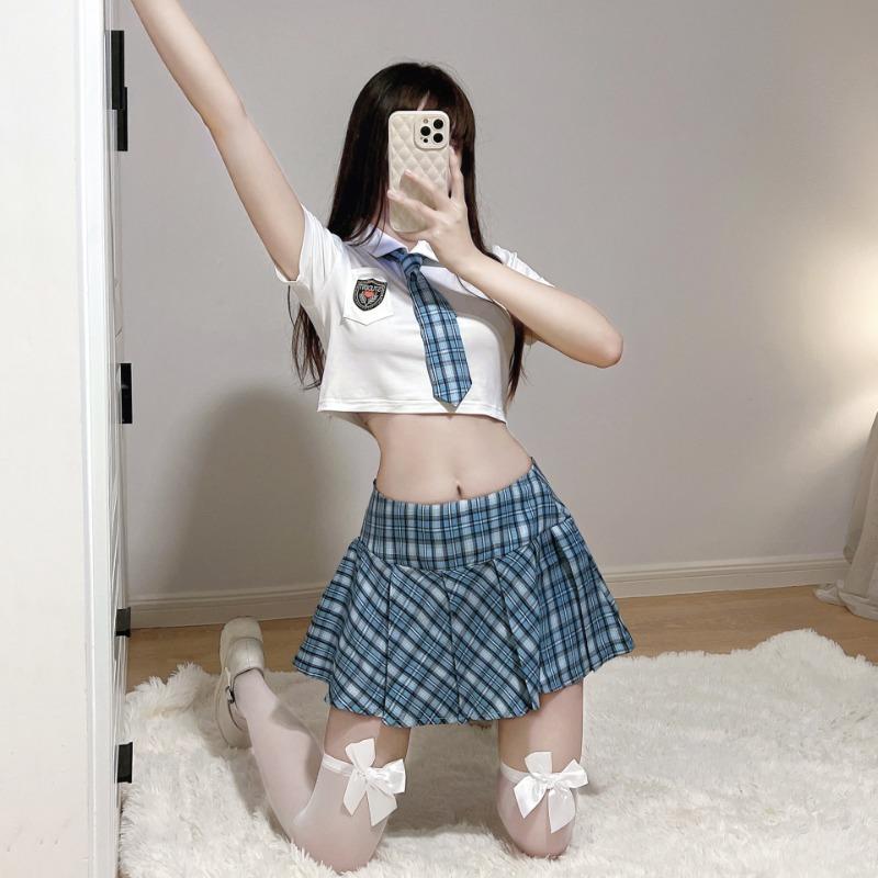 Sex Underwear Junior Girl Don't Leave After School * Sweet JK College Style Uniform Waist Suit Pure Desire Sailor Suit