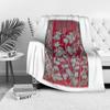 Red Floral Pattern Throw Blanket Sofa Bed Bedding for Living Room Bedroom Decoration Gift