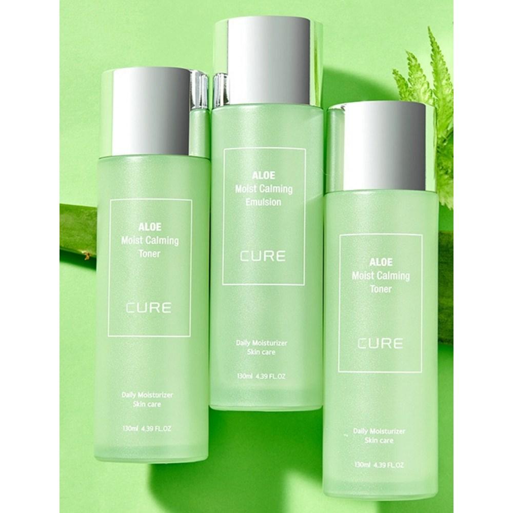 Kim Jeong-moon Aloe Feuchtigkeitsspendender Beruhigender Toner + Emulsion 130ml 2St. + 2x Creme 3,5g + Reinigungsmittel 2ml 3St.