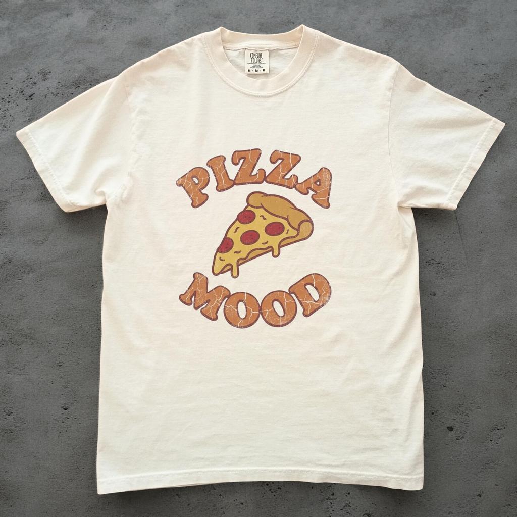 Pizza Mood Shirt, Funny Pizza T Shirt, Retro Pizza Graphic Tee, Food Lover Comfort Colors Shirt