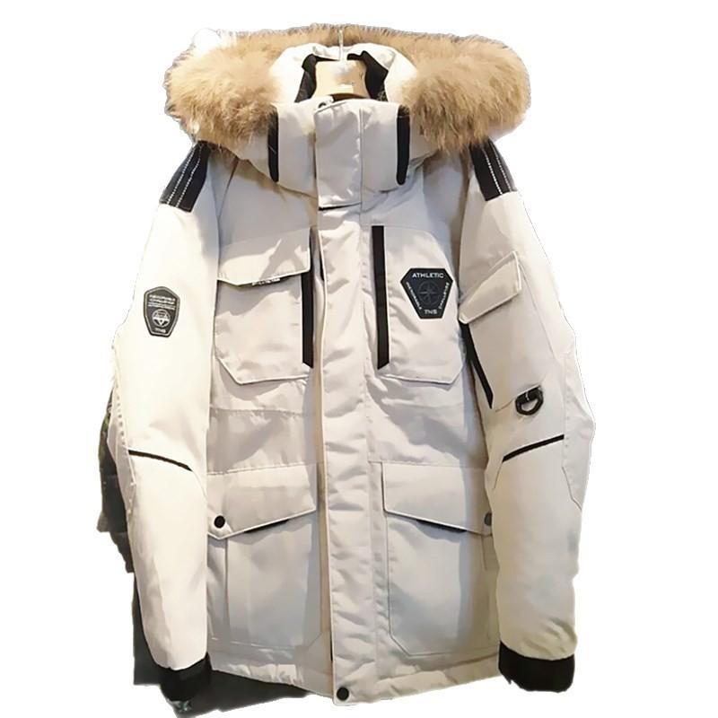 Mens Mid-Length Down Jacket Winter Warm Thick Coat Snow Travel Outdoor