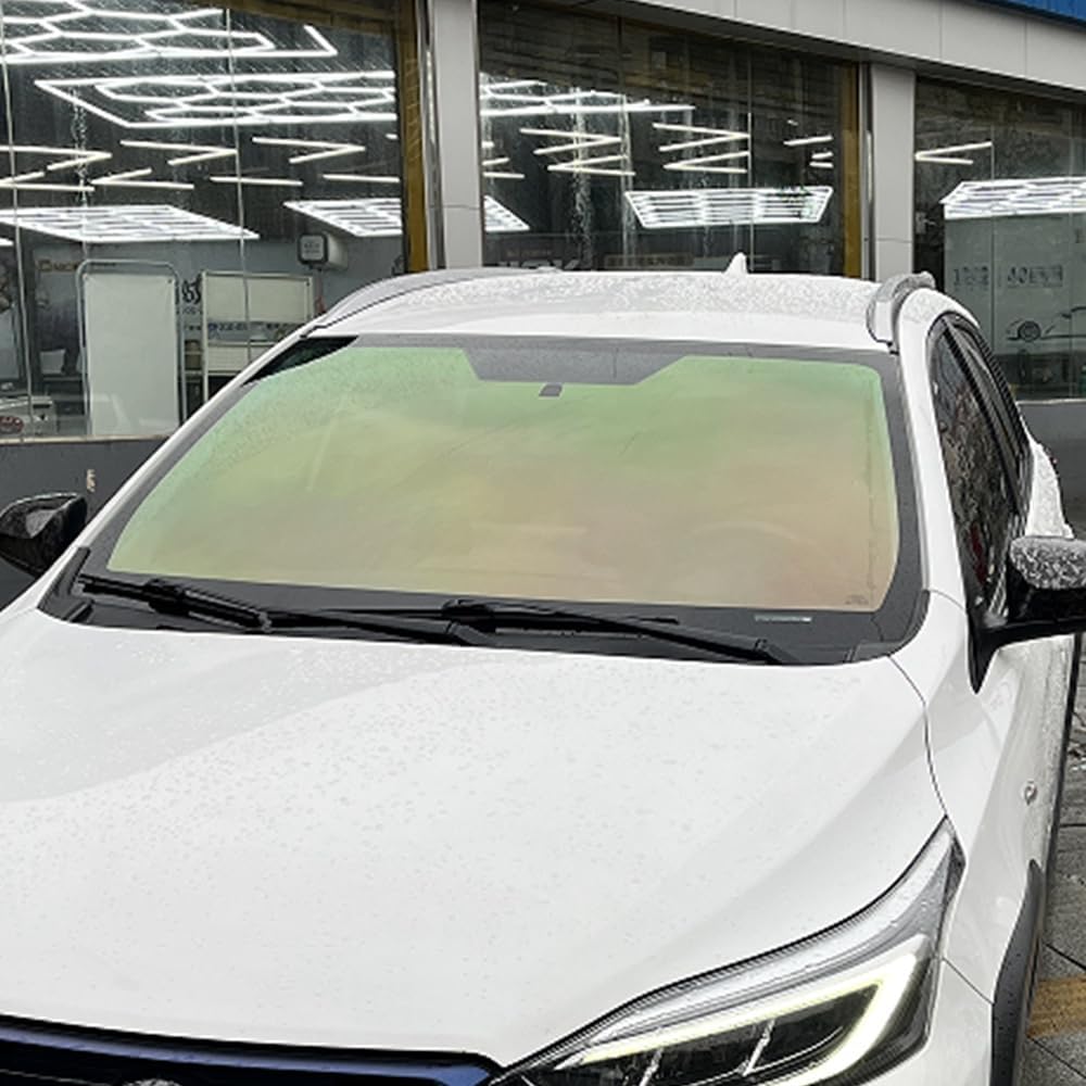 Chameleon Green Colorful Car Front Window Tint 76% VLT Car Windshield Solar Protection Film Color Change Window Film, 39.37" X 118.11"