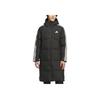adidas 3-Stripes 3S L Down Jacket Warm Windproof Water-Resistant Duck Down Striped Zipper Hooded Long Coat Men Outerwear Black KC2498