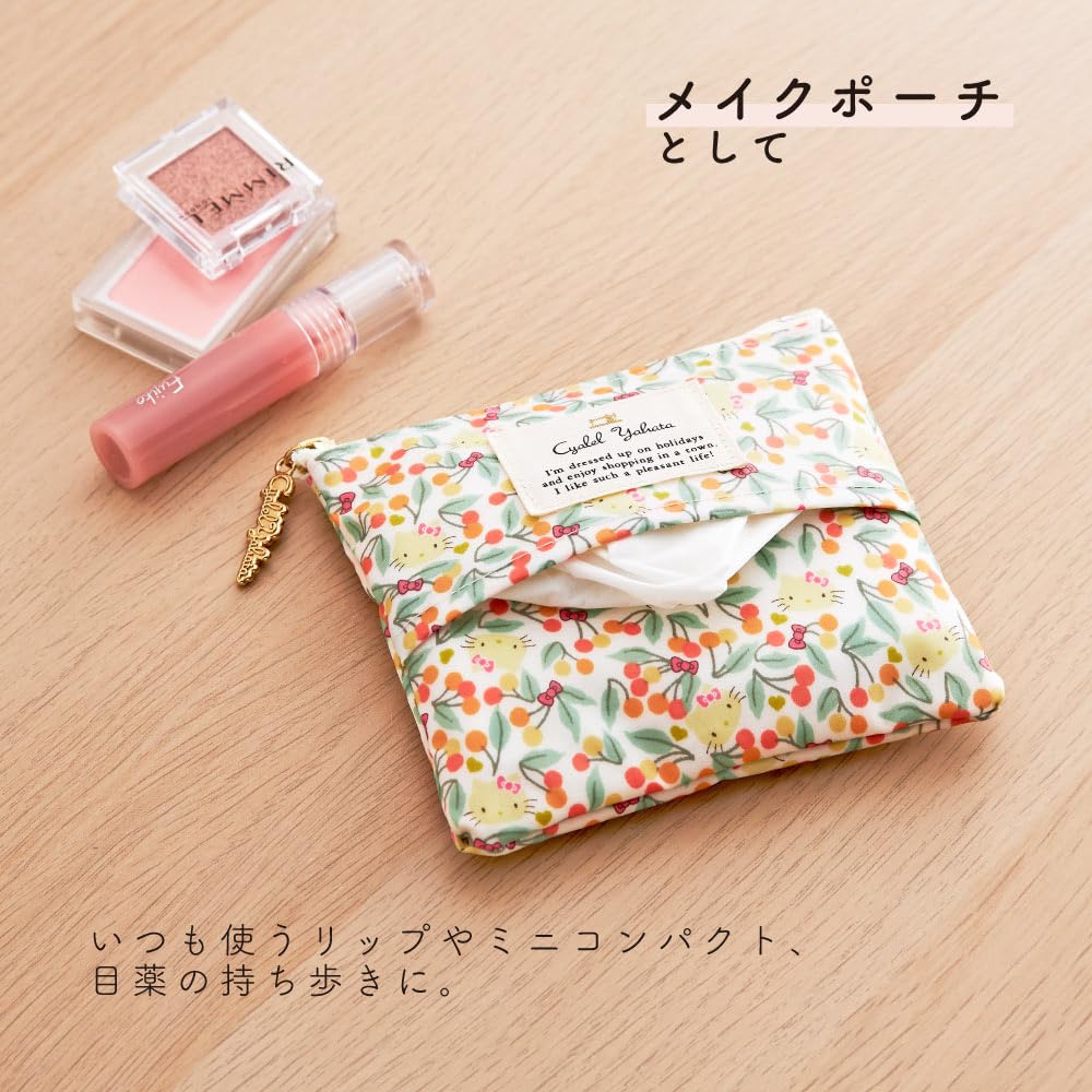 Hello Kitty Liberty Print Tissue Made in Tissue Tissue Mini Cosmetic Floral Cute for Sanrio Characters Meadow Pouch, Japan, Holder, Case, Pouch,