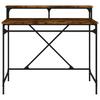Desk Smoked Oak 100x50x90 cm Wood Based Material and Iron