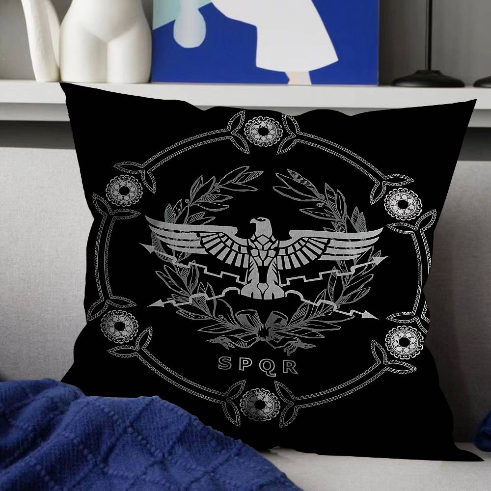 Römische SPQR Bedruckte Kissenbezüge Cartoon Sofa Dekorative Heim Doppelseitiger Druck Kurzer Plüsch Niedlicher Kissenbezug