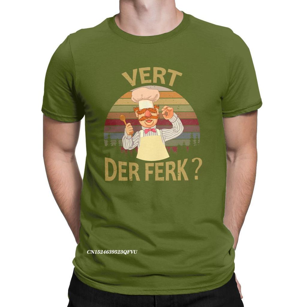 Men T-Shirts Vert Der Ferk Cook Swedish Chef Casual T Shirts Graphic Cooking Culinary T Shirts EMO Clothes Printed