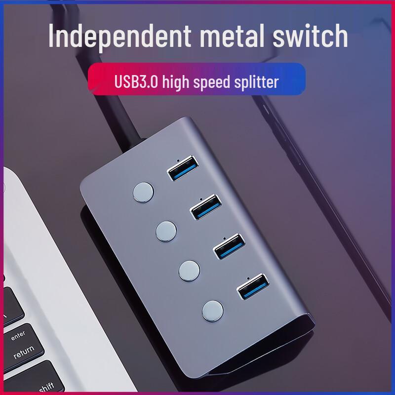 High-Speed USB 3.0 Hub with Individual Switches