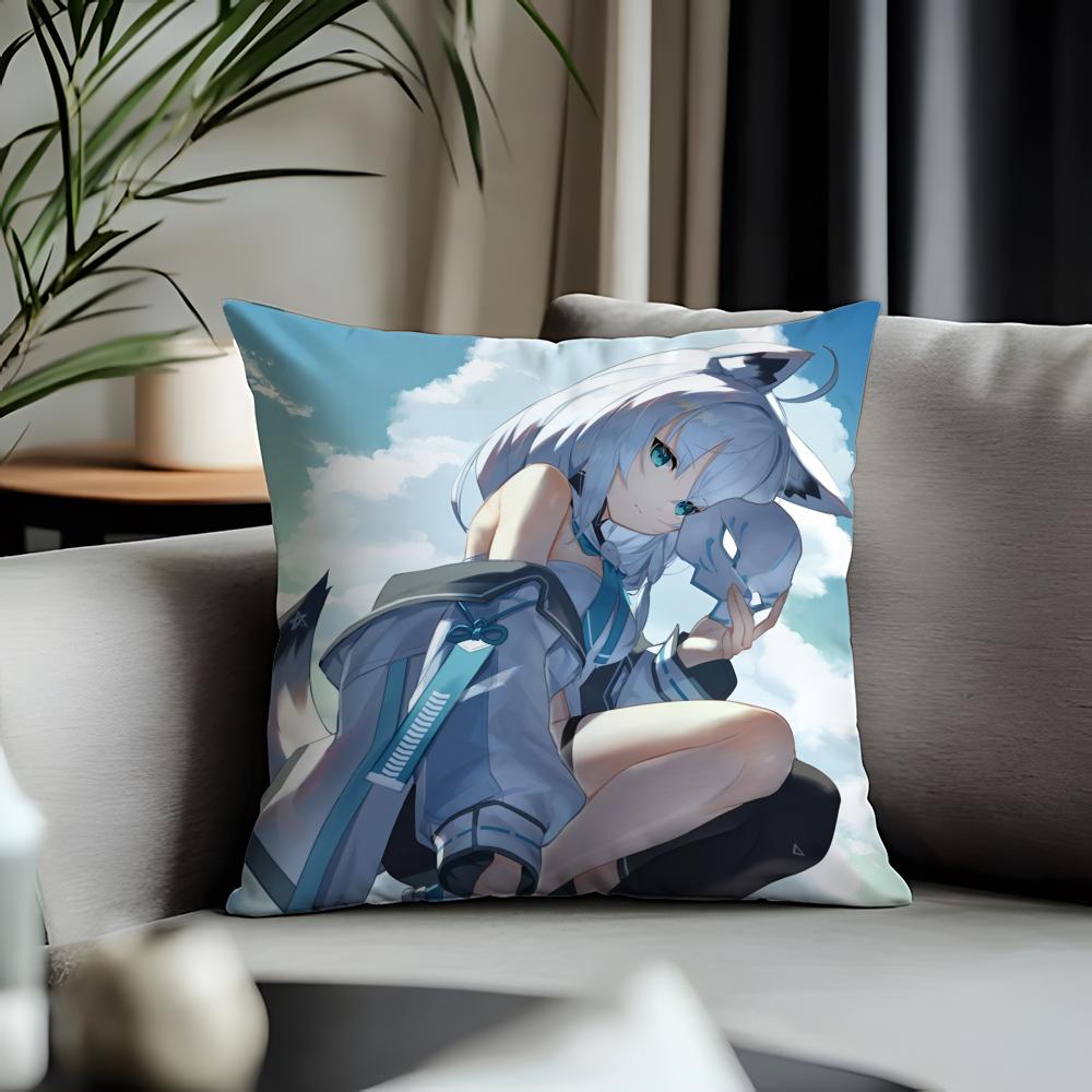 Trending SShirakami Fubukied Cushion Cover Antidustmite Pillowcase Invisible Zipper Silky Short Plush Sofa Cushion Cover
