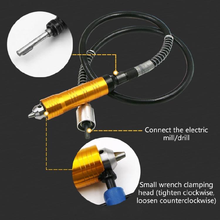 Flexible Shafts Tube Extension with 0.3-6.5mm Drill Chuck for Die Grinder Hand Drill Electric Drill Handle Rotary Tool