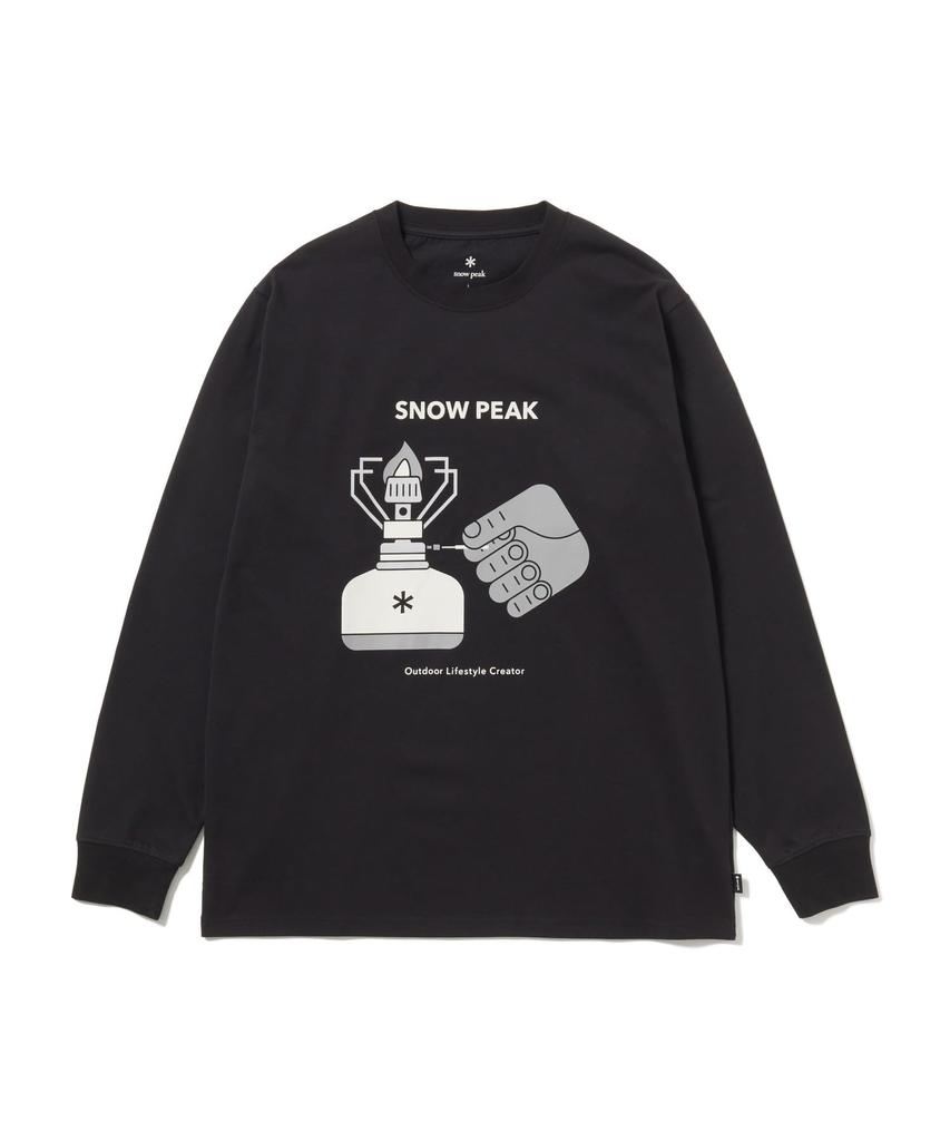 Enjoy Camping Long Sleeve Size M [Snow Peak] T-Shirt TS-26SU001 Long-sleeved T-shirt, Men's/Women's, BLACK,