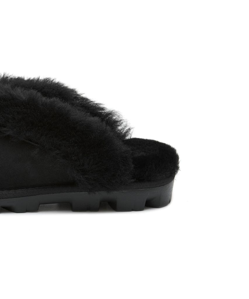 Ugg [Women] Fur Collar Suede Slippers (Coquette) - Black / 5125Blk
