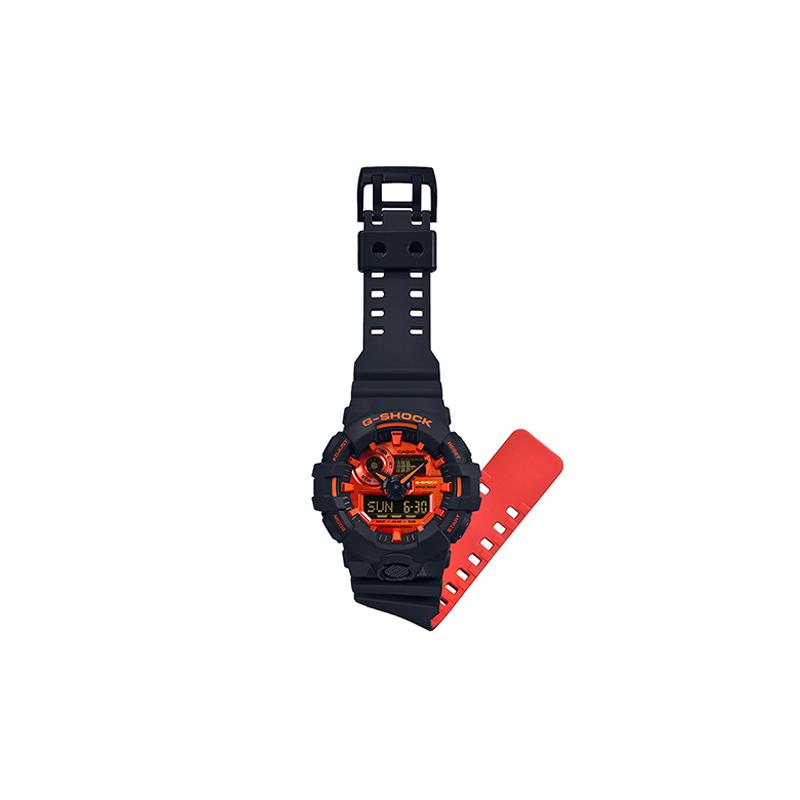 Casio LCD/pointer dual display series fashionable street retro contrast color classic pointer dual display waterproof quartz movement GA-700BR-1A