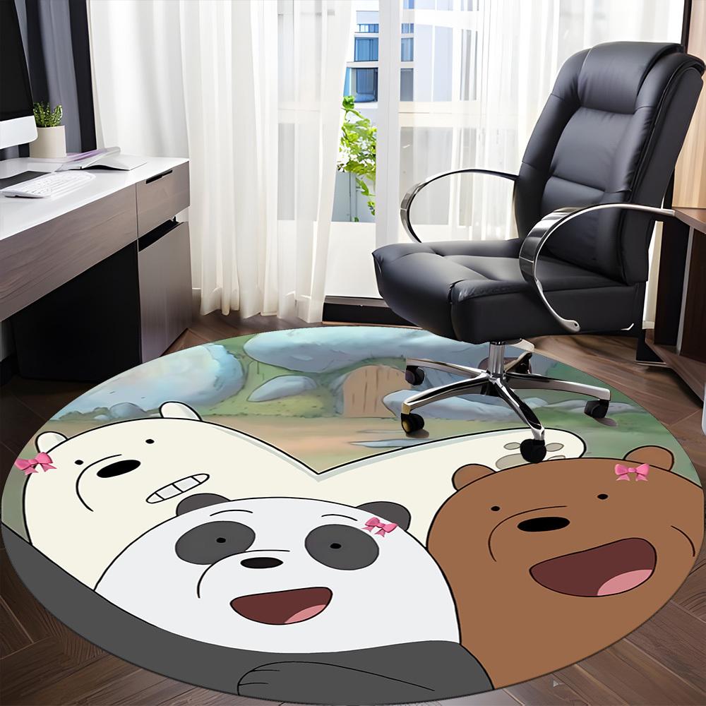 1pc We Bare Bears Office Round Area Rug, Under Office Chairs Bedroom Living Room Home Decor  a1022218