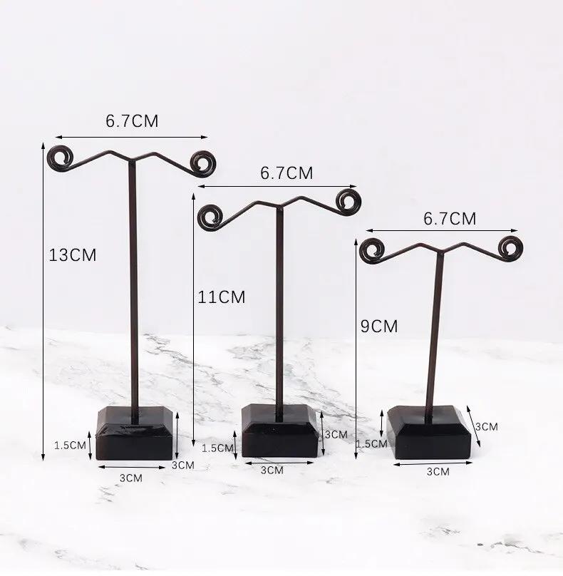 

Мини-металлическая стойка для сережек, акриловая, большого, среднего и маленького размера, для сережек, ожерелий, браслетов, стойка для размещения ювелирных изделий чёрный