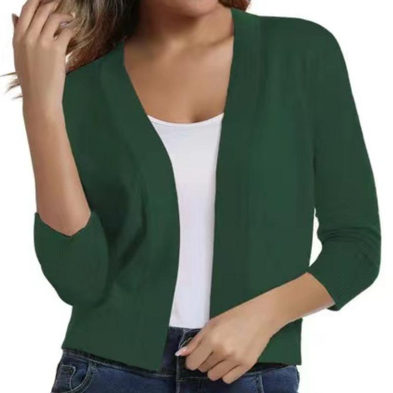 IHUASU Knitwear Women's Simple Versatile Short Jacket Autumn and Winter Knitted Cardigan