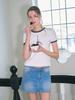 LILY HEIZE Luca Binding Short Sleeve T-Shirt_Navy