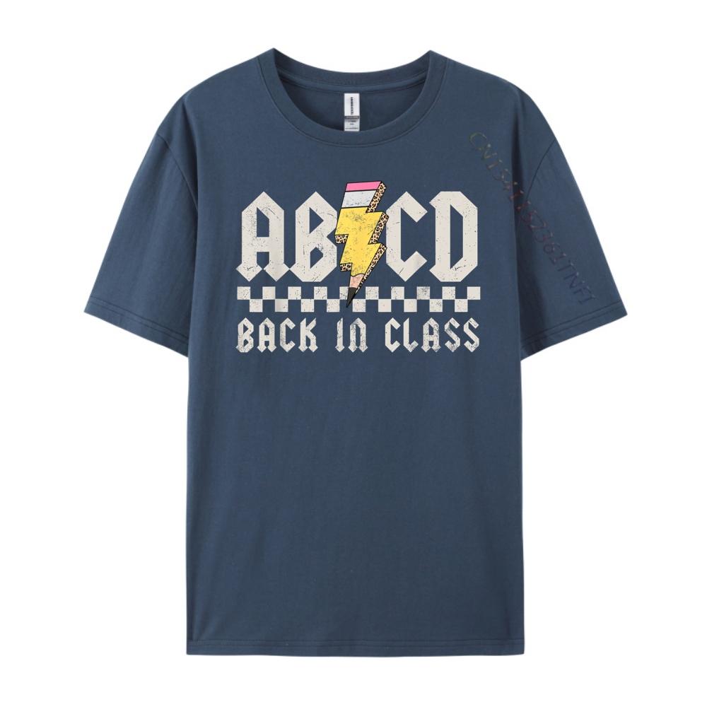Teachers Rock Abcd Back In Class Back To School Red And Black Graphic T Shirt Mens Designer Clothes Christmas