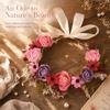 Adjustable Ribbon Artificial Flower Headband Fabric Garland Flower Crown  Bridal Wedding