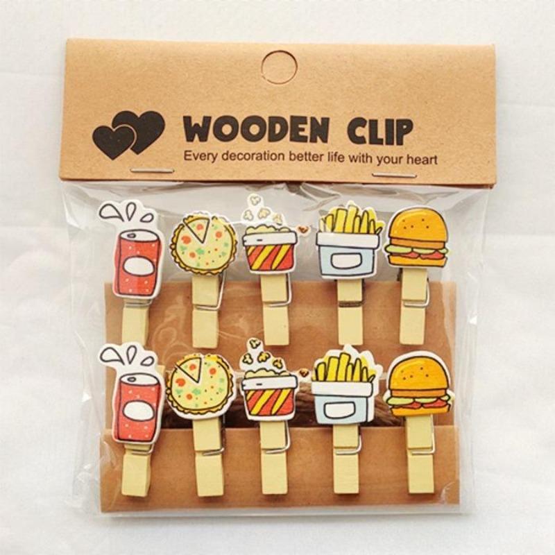 10 Stück Cartoon Einhorn Baby Hängefotos Kindergarten Dekoration Blumenladen Karten Kleine Holzklemmen