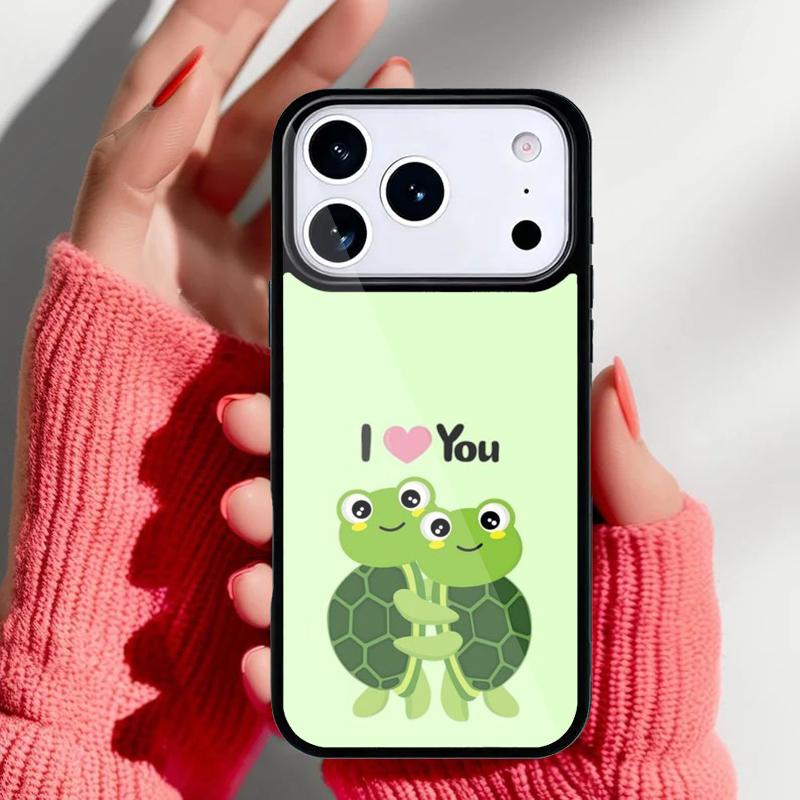 Cute Cartoon Turtle Phone Case for iPhone 17 16 15 14 13 Pro Max Back Cover for 12 11 Pro Coque
