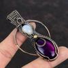 Purple Fire Labradorite Pendant Copper Wire Wrapped Jewelry Handmade Pendant Rainbow Moonstone Pendant Gemstone Copper Jewelry Gift For Wife