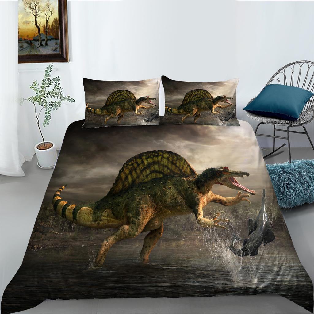 Dinosaurier-Serie Polyester Bettwäsche Zweiteiliges Set Digitaldruck