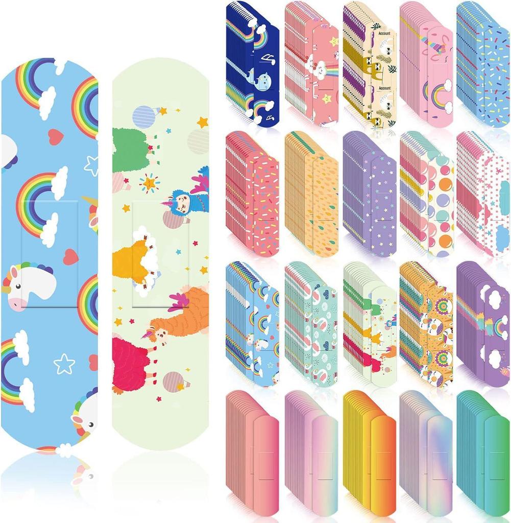 Waterproof Cartoon Band-Aids for Kids - Colorful, Breathable, Elastic Plasters
