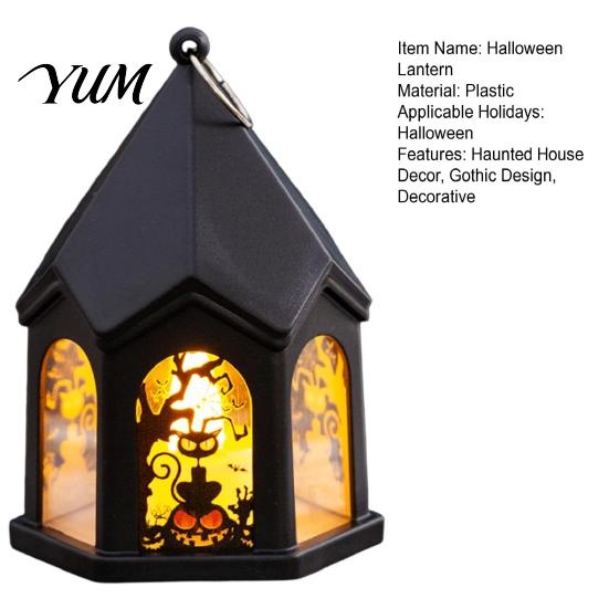Kids Halloween Gifts Pumpkin Lantern, Gothic House Shape LED Flickering Candle Light Party Souvenirs for Party, Spooky Table Centerpieces, Home