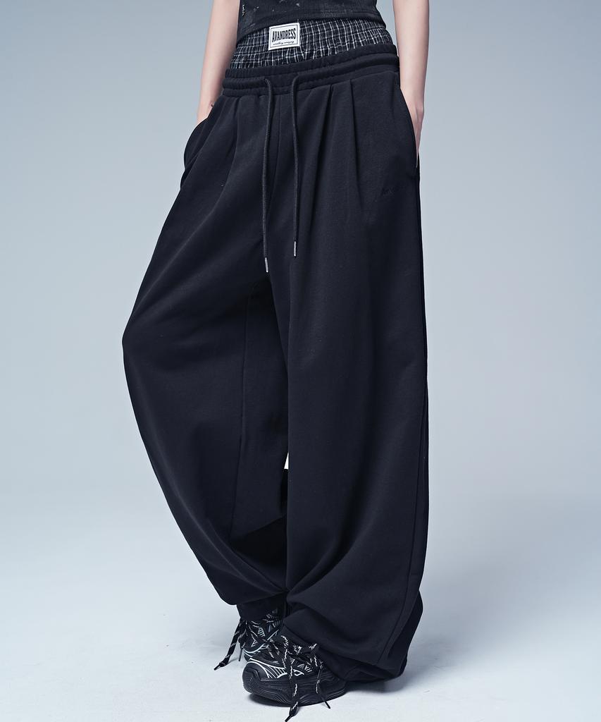 AVANDRESS 88 Double Tuck Relaxed Sagging Pants_3Col