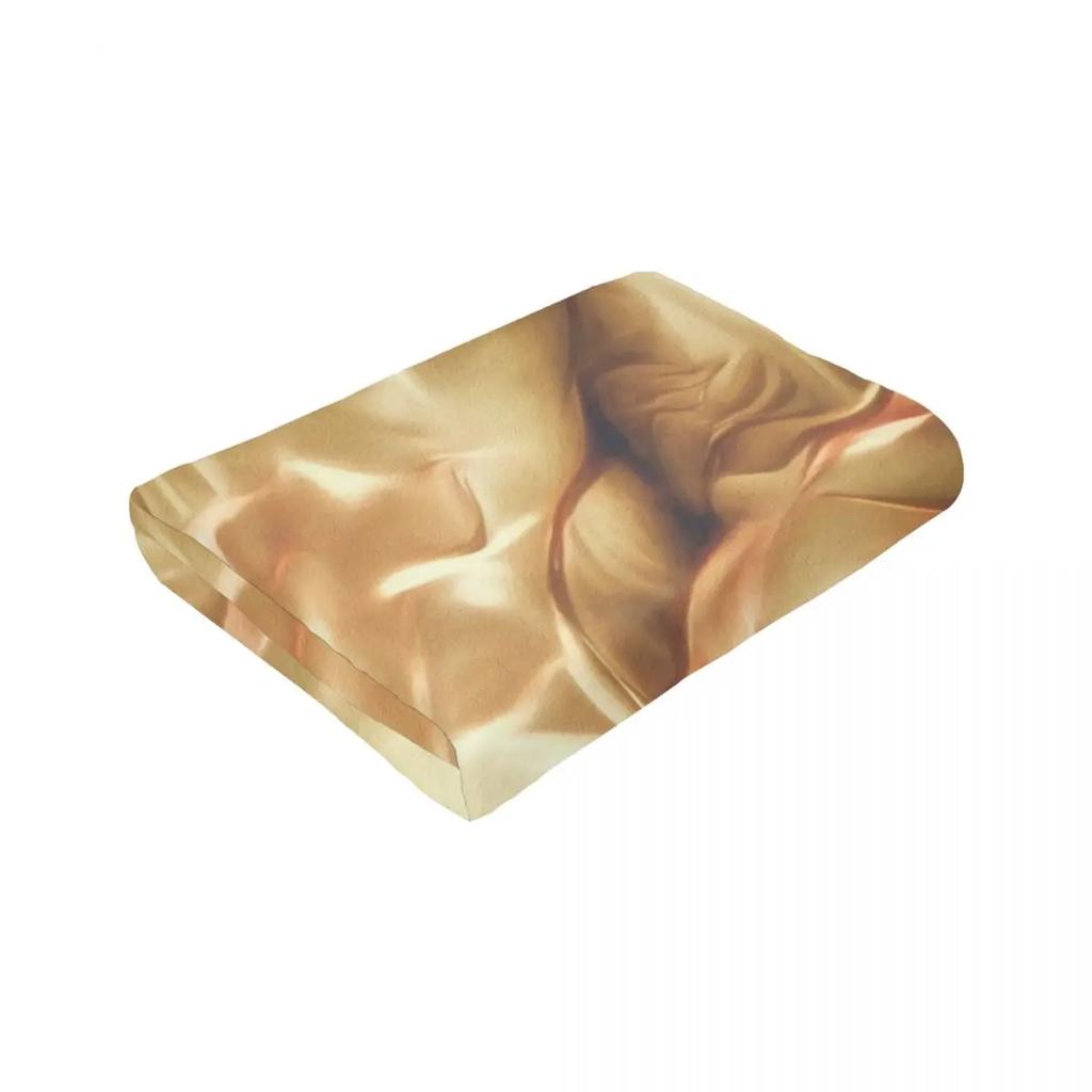 Pale Gold Silk Satin Fabric Series 6 Throw Blanket Christmas Bed Linens Christmas Decoration Halloween